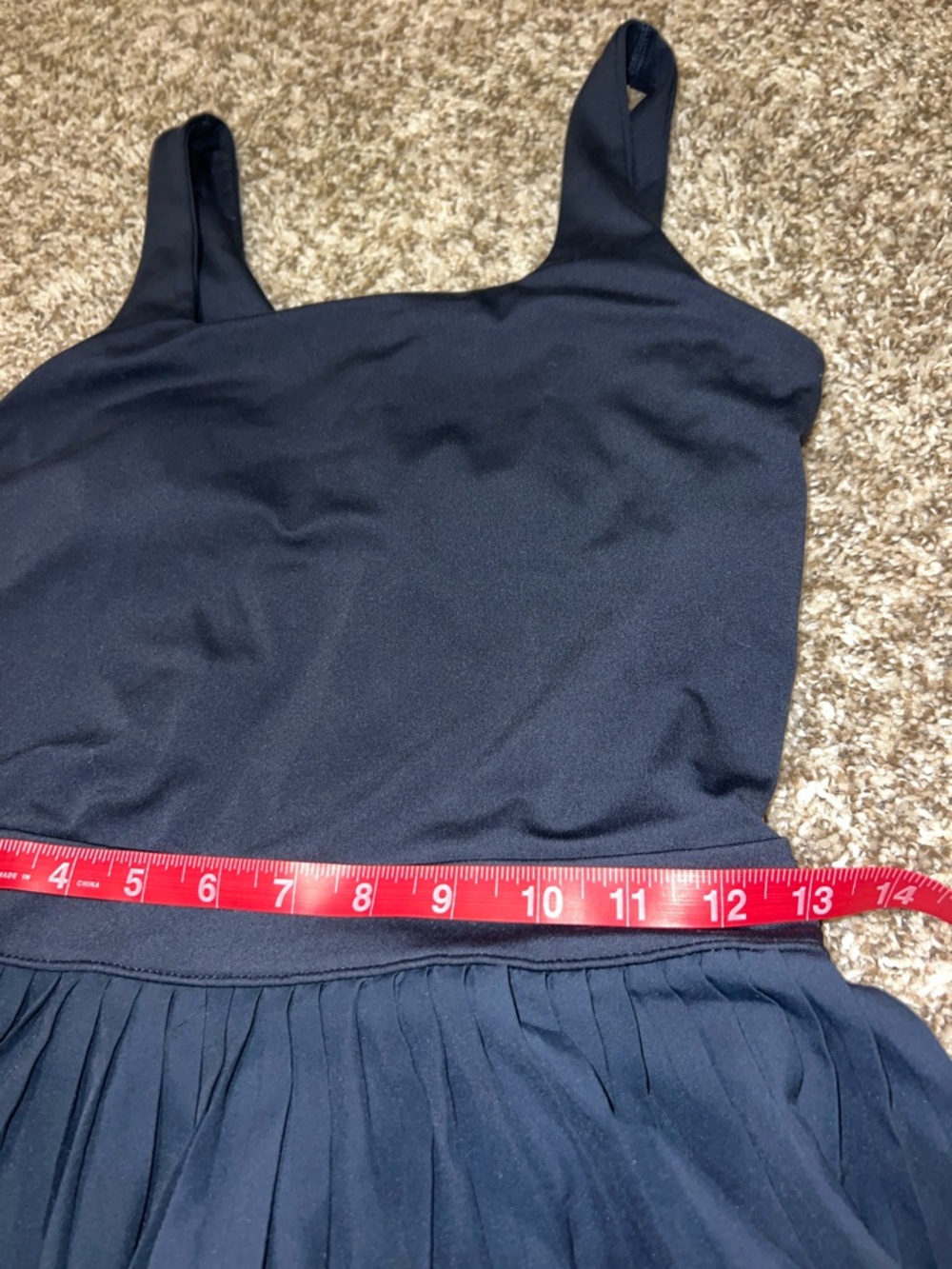 All in Motion Navy Blue Pleated Active Dress with Built in bra & shorts! Sz. XS - Picture 11 of 12